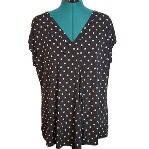 Lane Bryant Womens Top‎ Black White Polka Dot Sleeveless Size 14/16 Plus Casual